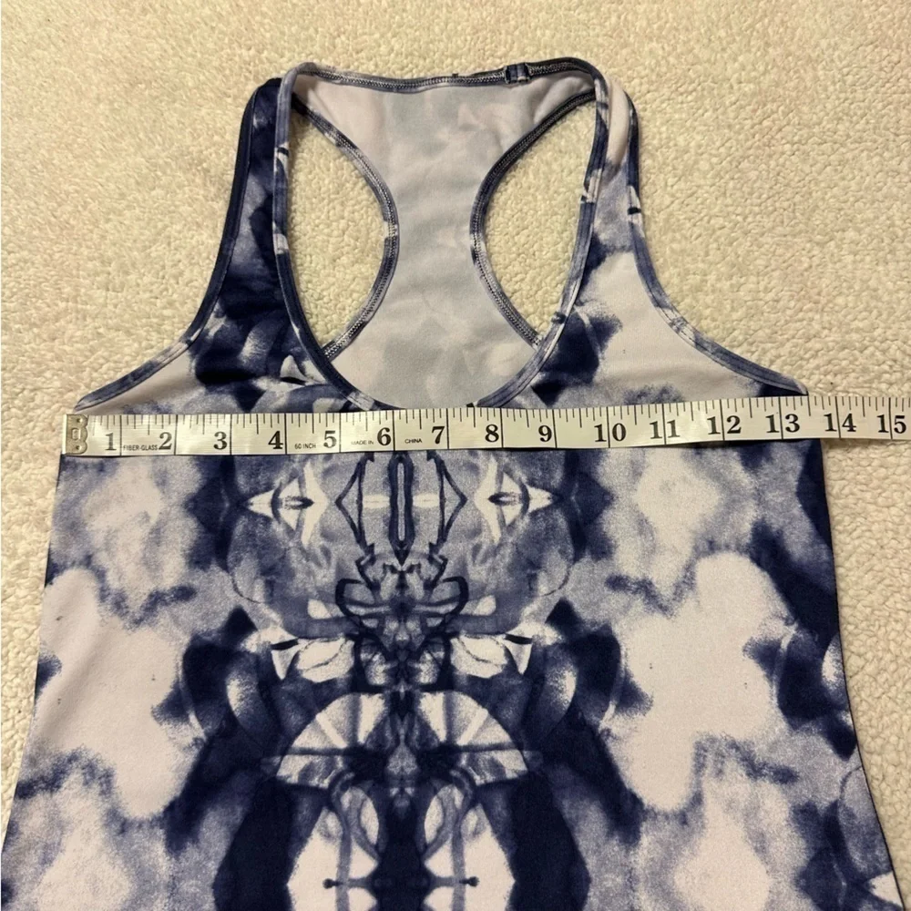 Lululemon Cool Racerback Tank Top Ink Blot White Deep Indigo Tie Dye